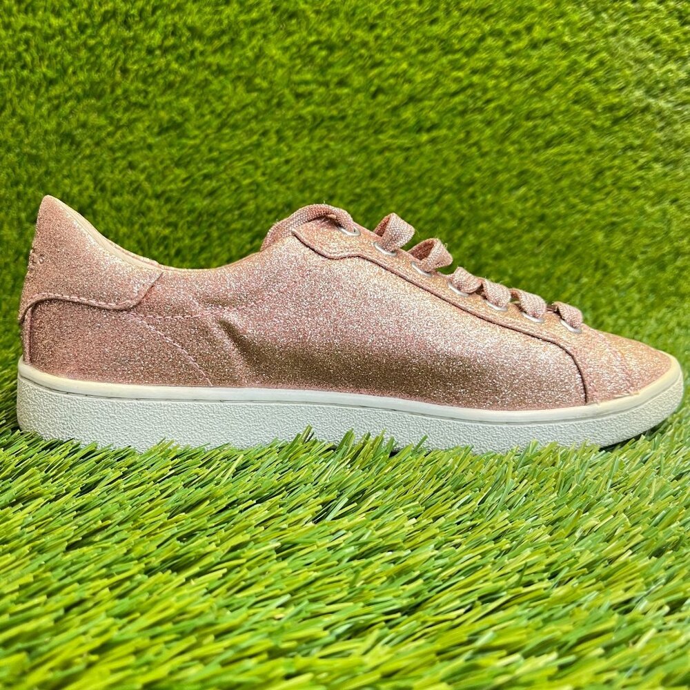 UGG Milo Glitter Womens Size 7 Pink White Athletic Walking Shoes Sneakers - Picture 4 of 10